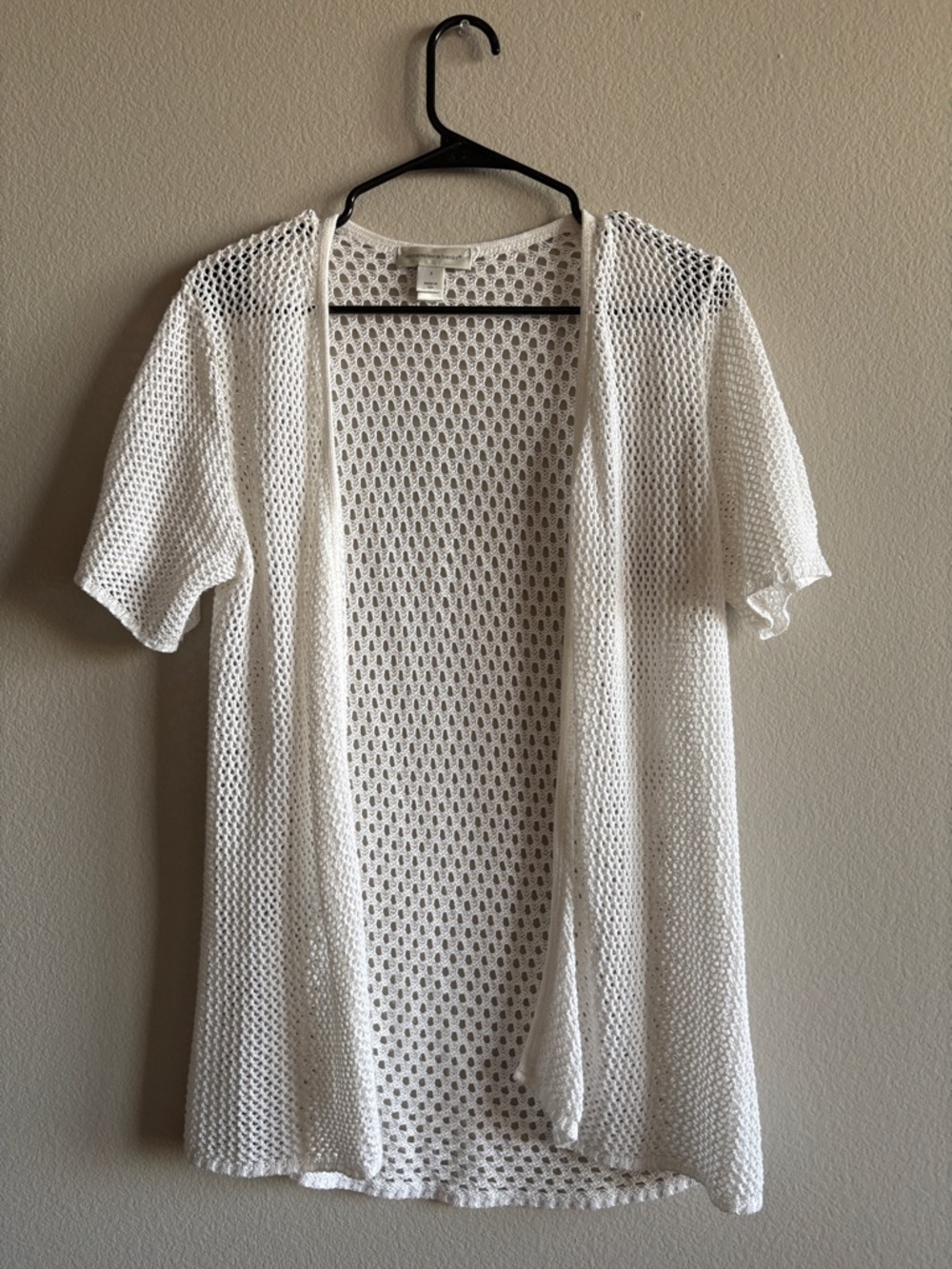 Christopher & Banks Open-Knit Short-Sleeve Cardigan Cardigan Lightweight Size S